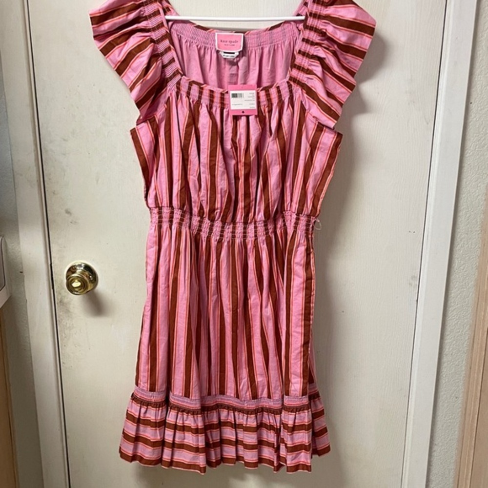 Calais stripe flutter Dress